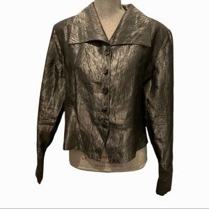 🥳HOST PICK🥳 Vintage 90’s Bianca  Nygard Metallic Gray Blazer Petite Size 14P